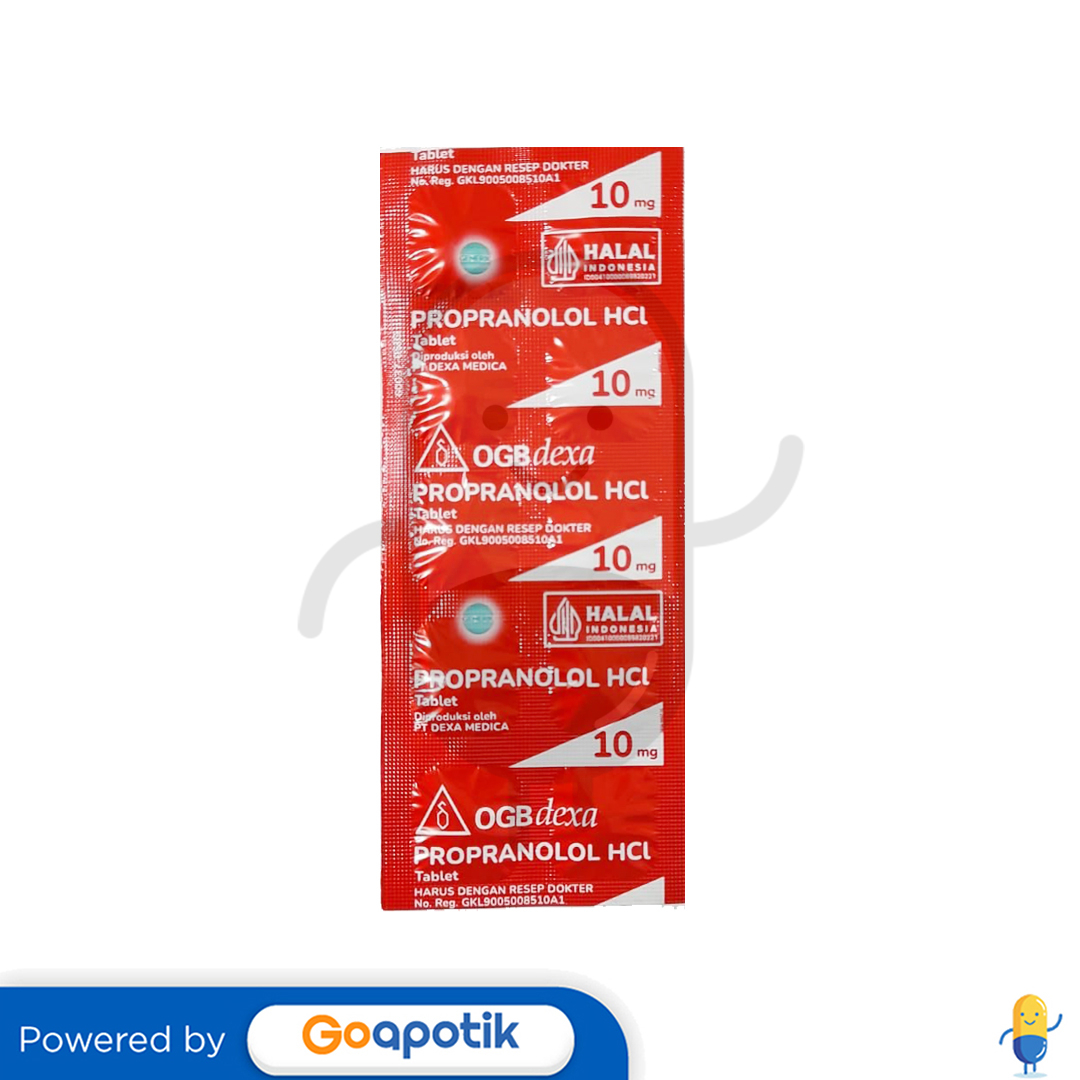 PROPRANOLOL HCL OGB DEXA MEDICA 10 MG TABLET HIPERTENSI Kegunaan