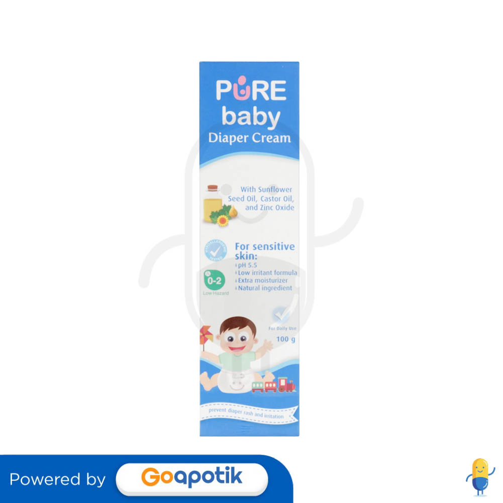 PURE BABY DIAPER CREAM FOR SENSITIVE SKIN 100 GRAM TUBE Kegunaan