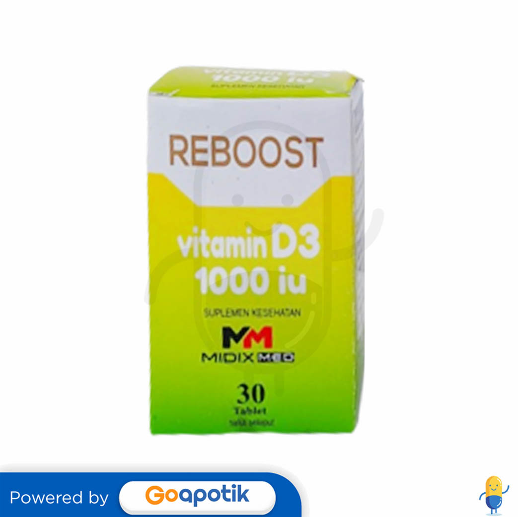 REBOOST VITAMIN D3 1000 IU BOTOL 30 KAPLET Kegunaan, Efek Samping