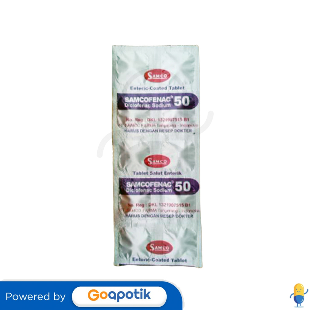 SAMCOFENAC 50 MG STRIP 10 TABLET - Kegunaan, Efek Samping, Dosis dan