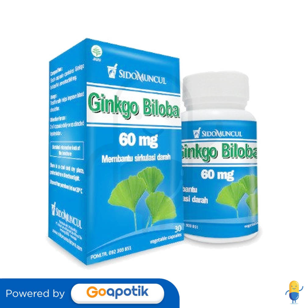 SIDOMUNCUL GINKGO BILOBA BOTOL 30 KAPSUL - Kegunaan, Efek Samping ...