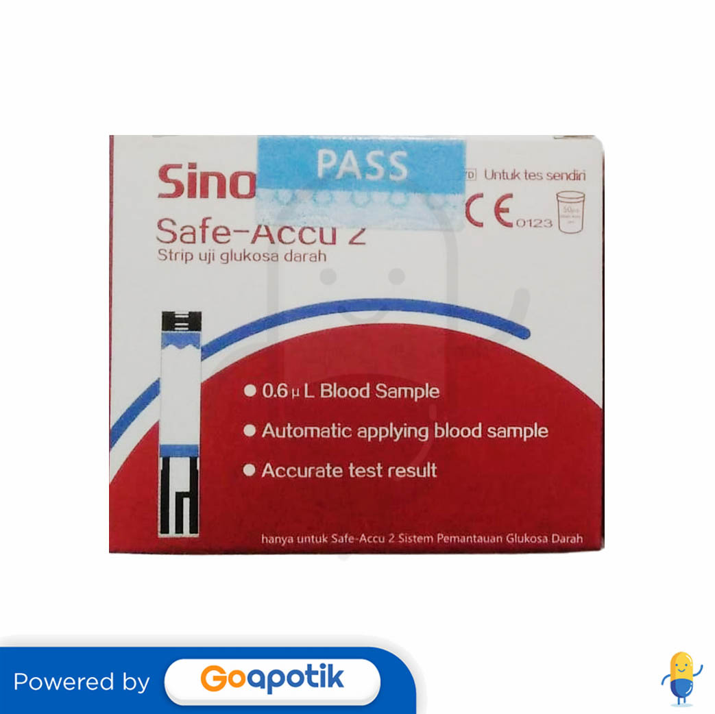 Sinocare Safe Accu 2 Strip Uji Glukosa Darah Box 50 Pcs Kegunaan