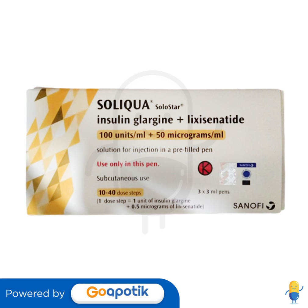 SOLIQUA SOLOSTAR 100 IU/50 MCG INSULIN 3 ML BOX 3 PEN Kegunaan, Efek
