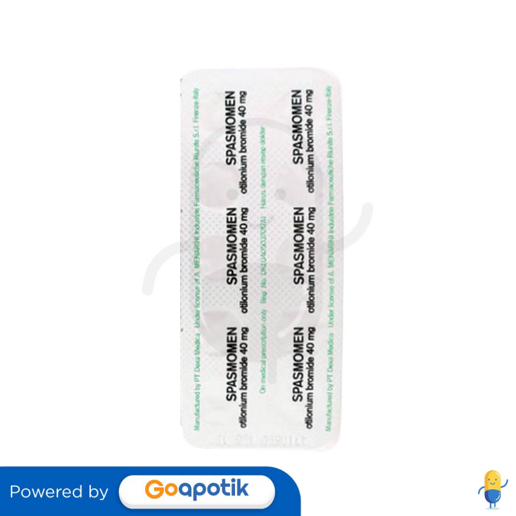 SPASMOMEN 40 MG TABLET Kegunaan, Efek Samping, Dosis dan Aturan Pakai