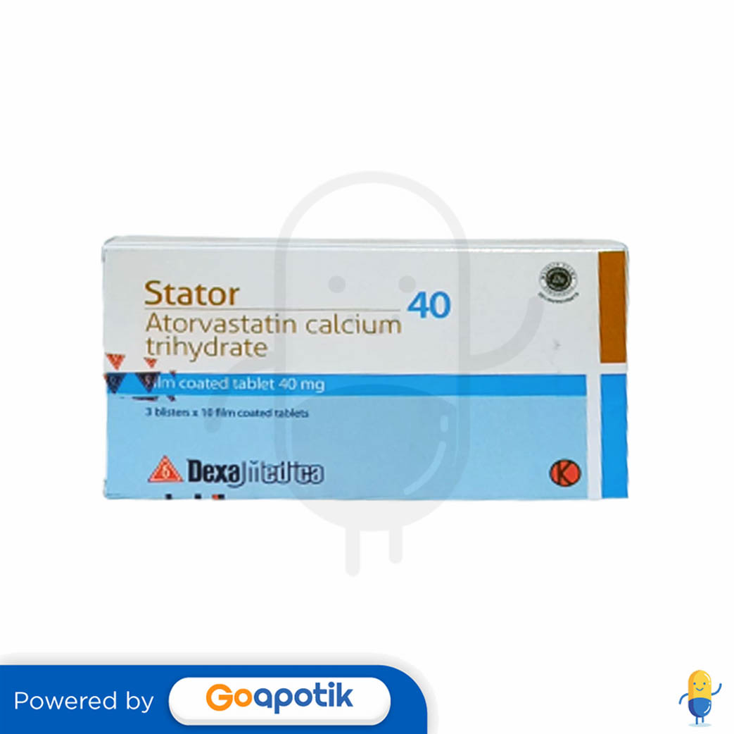 STATOR 40 MG BOX 30 TABLET Kegunaan, Efek Samping, Dosis dan Aturan Pakai