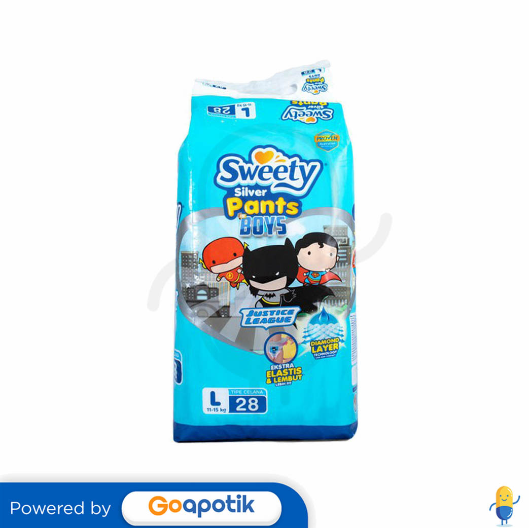 SWEETY SILVER PANTS BOYS POPOK CELANA UKURAN L PACK 28 PCS - Kegunaan ...