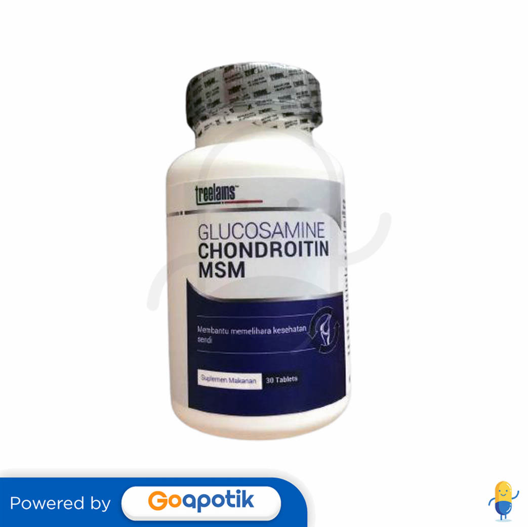 TREELAINS GLUCOSAMINE CHONDROITIN MSM BOTOL 30 TABLET Kegunaan, Efek