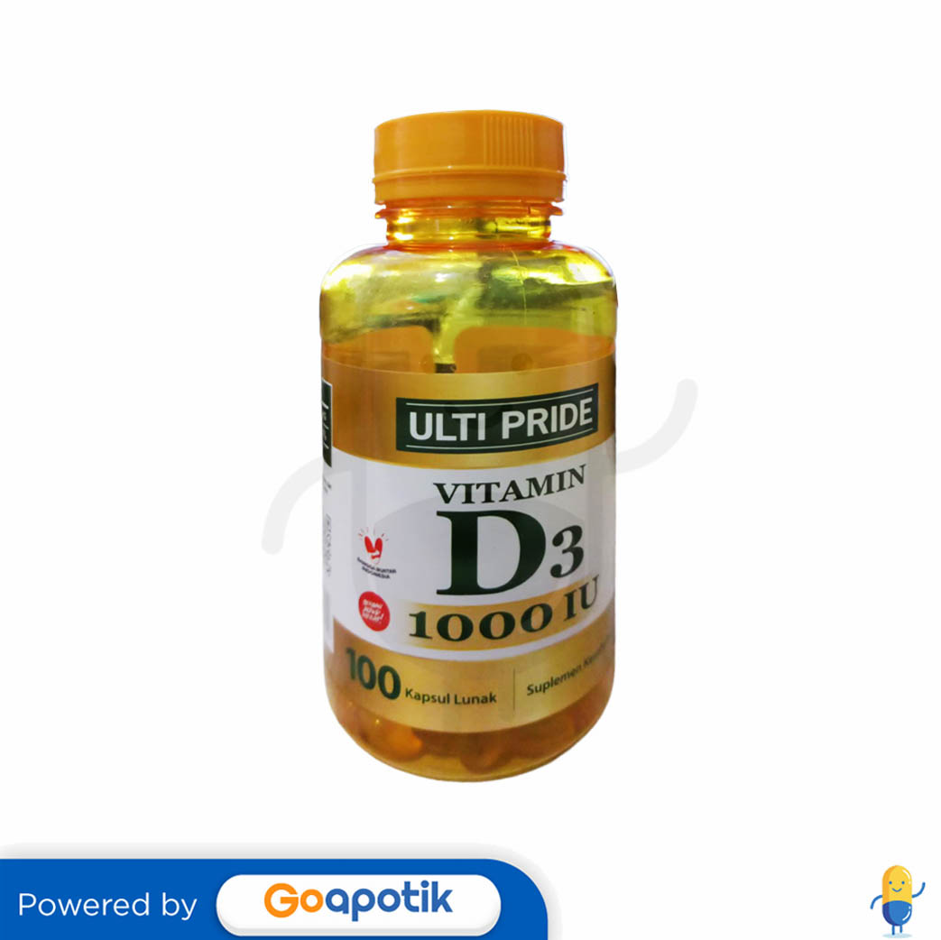 ULTI PRIDE VITAMIN D3 1000 IU BOTOL 100 KAPSUL Kegunaan, Efek Samping