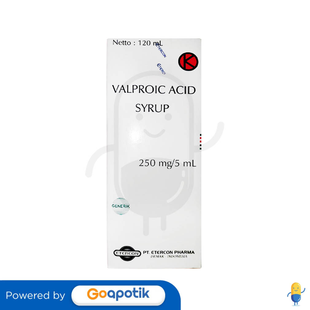 VALPROIC ACID ETERCON 250 MG/5 ML SYRUP 120 ML Kegunaan, Efek Samping