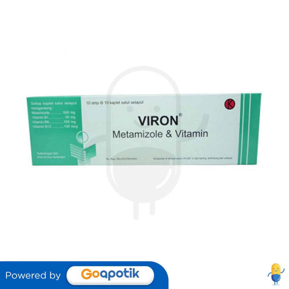 VIRON BOX 100 KAPLET SALUT SELAPUT - Kegunaan, Efek Samping, Dosis dan ...