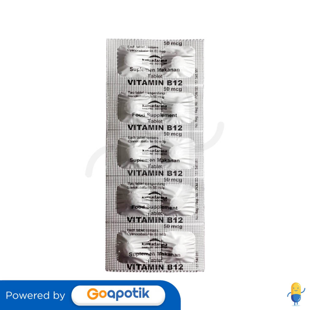 Vitamin B12 Kimia Farma 50 Mcg Strip 10 Tablet Kegunaan Efek Samping