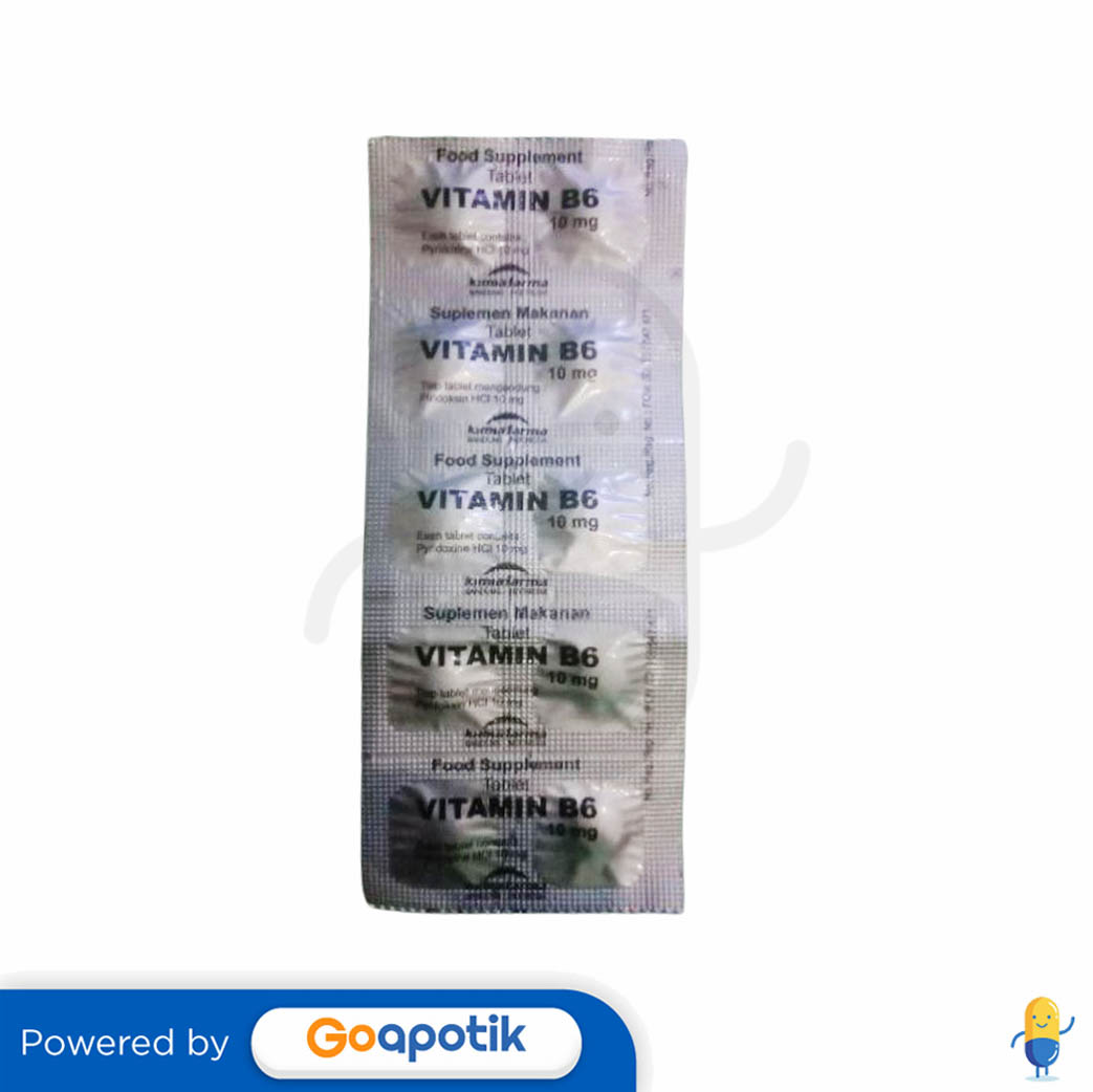 VITAMIN B6 KIMIA FARMA 10 MG STRIP 10 TABLET Kegunaan, Efek Samping, Dosis dan Aturan Pakai