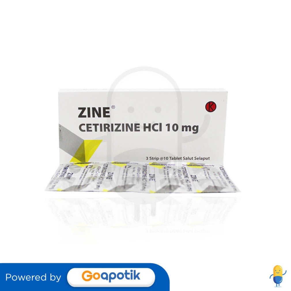 ZINE 10 MG BOX ISI 30 TABLET - Kegunaan, Efek Samping, Dosis Dan Aturan ...