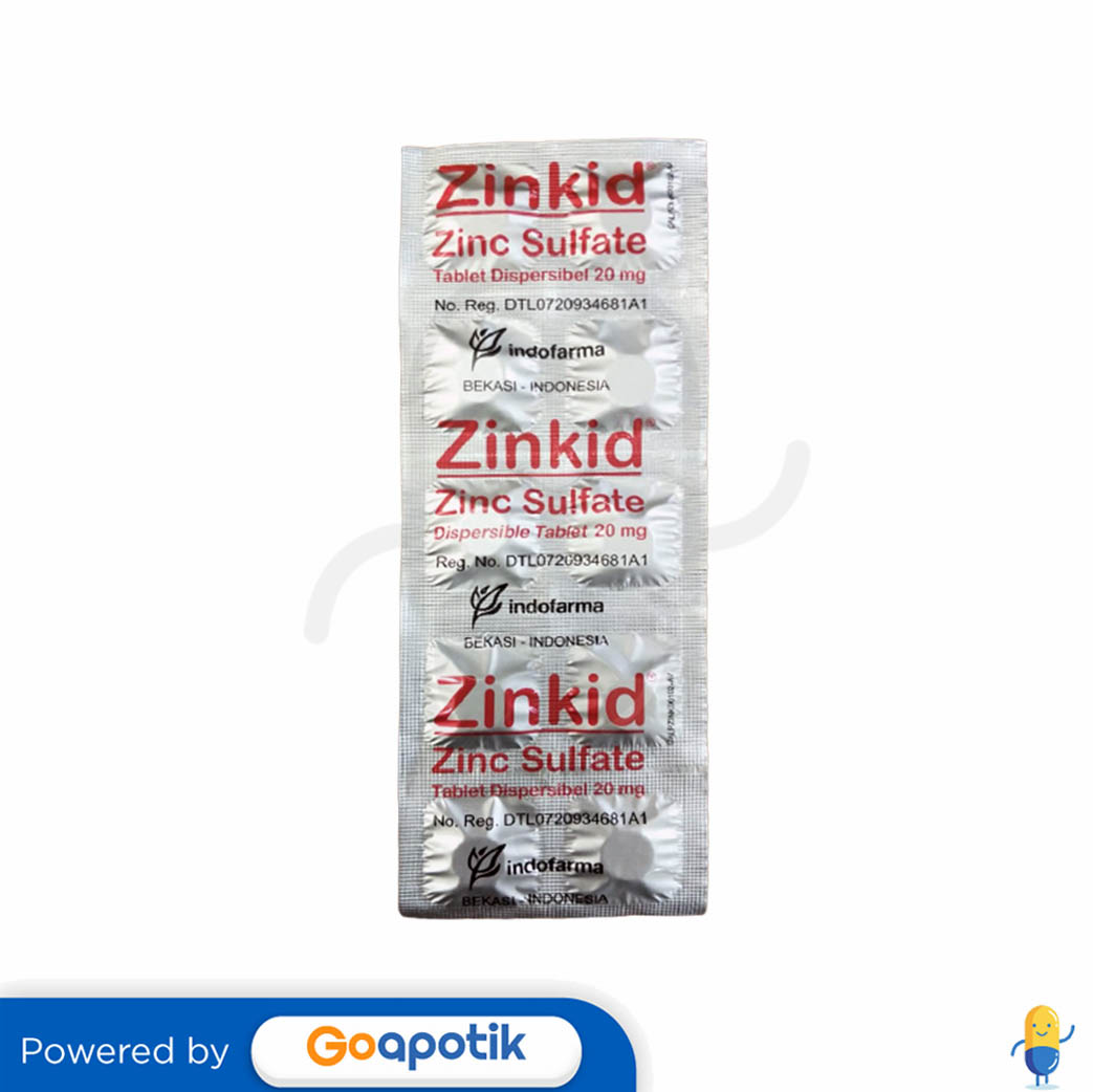 ZINKID STRIP ISI 10 TABLET Kegunaan, Efek Samping, Dosis dan Aturan Pakai