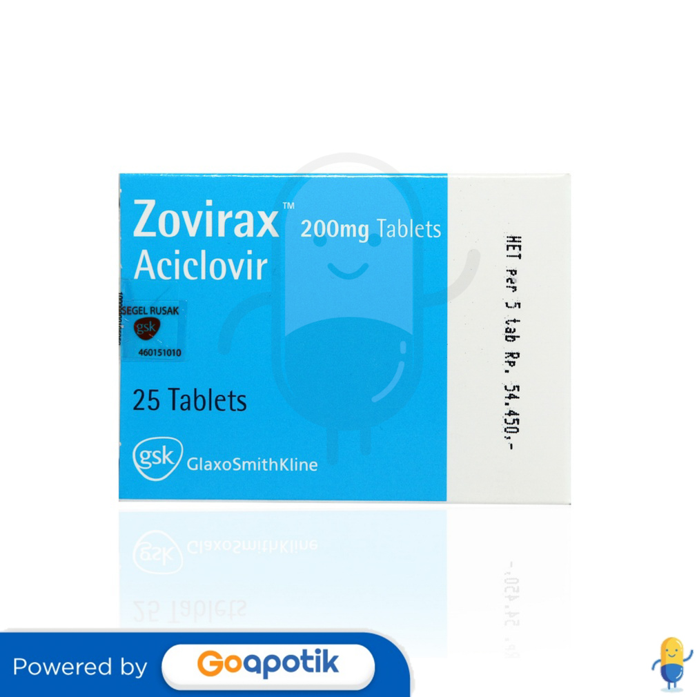 ZOVIRAX 200 MG BOX 25 TABLET Kegunaan, Efek Samping, Dosis dan Aturan