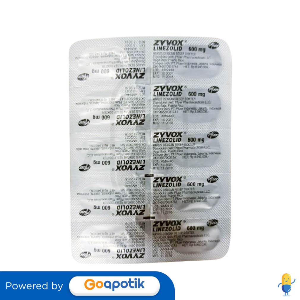 ZYVOX 600 MG TABLET Kegunaan, Efek Samping, Dosis dan Aturan Pakai